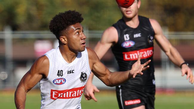 Atu Bosenavulagi has earned an AFL debut for the Magpies. Picture: Michael Klein