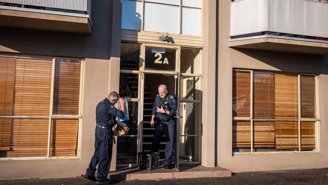 Police investigating the shooting at Kurralta Park in January.