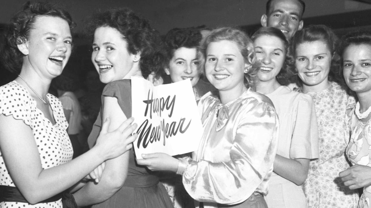 New Year revellers gather to welcome 1949 at the Cloudland Ballroom. Three thousand patrons were present. Photo: The Courier-Mail Photo Archive