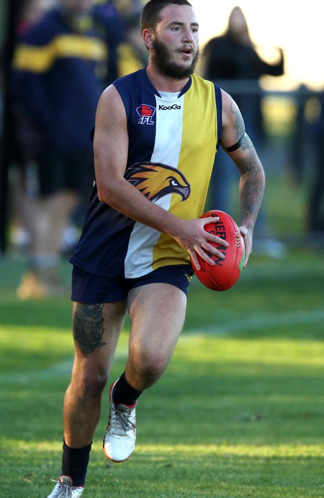 Josh Jones on the burst for Doveton Eagles.