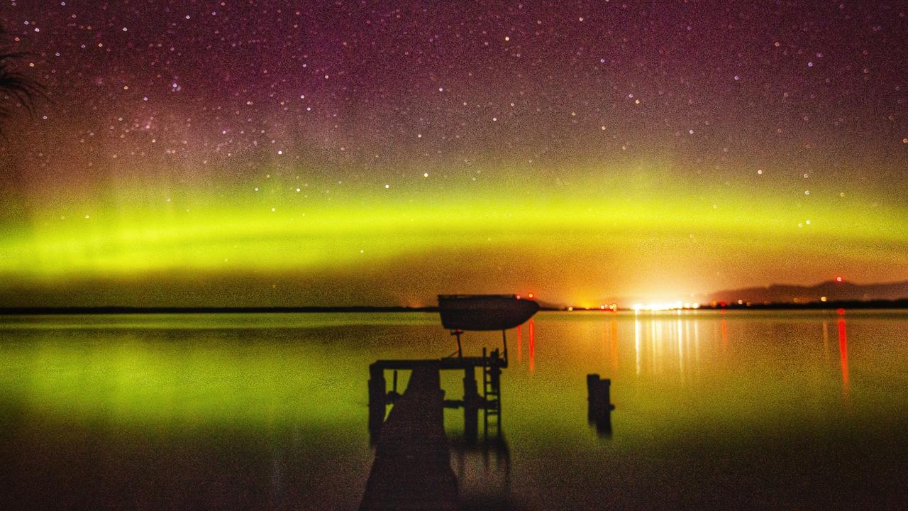 Aurora over Hobart. Picture: Carmen Gledhill/Hobart Snapshot Tours.