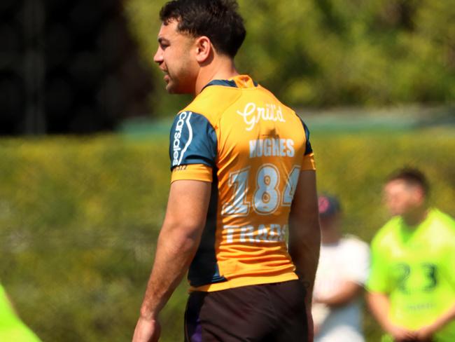 Melbourne Storm closed training session at Langlands Park, Coorparoo ahead of Friday nights match against the Brisbane Broncos. Jahrome Hughes Coorparoo Thursday 7th September 2023 Picture David Clark