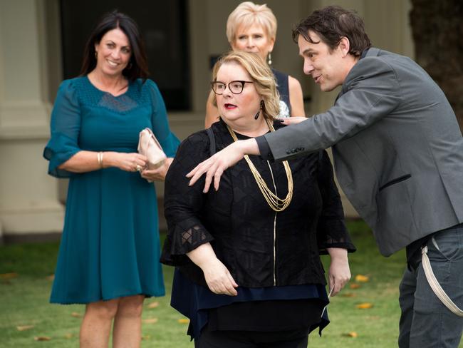 Samuel Johnson and Magda Szubanski before the ceremony Picture: Jay Town