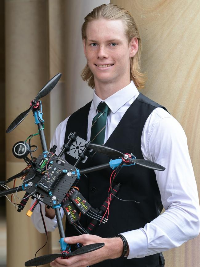 Past Proserpine student Mac Rogers, who now studies engineering at UQ, has won both a tech competition and a gymnastics record in the same year. Picture: Supplied