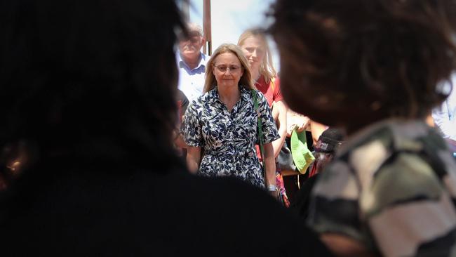 Territory Coroner Elisabeth Armitage visits Yuendumu during an inquest into the death of Kumanjayi Walker last year. Picture: Jason Walls