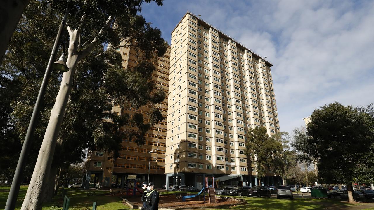 Victoria recorded a record 191 cases yesterday, including 16 in the public housing towers that have been locked down. Picture: Darrian Traynor/Getty Images