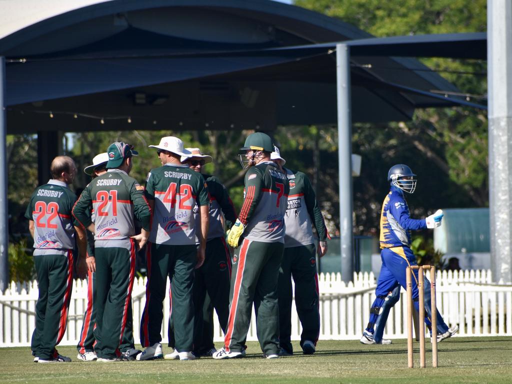 Walkerston Cricket Club celebrates a wicket against Souths Cricket Club, January 15, 2022