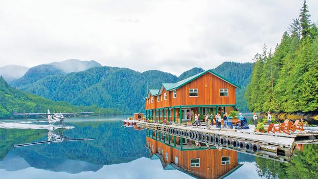 We touch down smoothly and glide across the water toward the dock, where we’re met with a warm welcome at the Great Bear Lodge Picture: Great Bear Lodge.