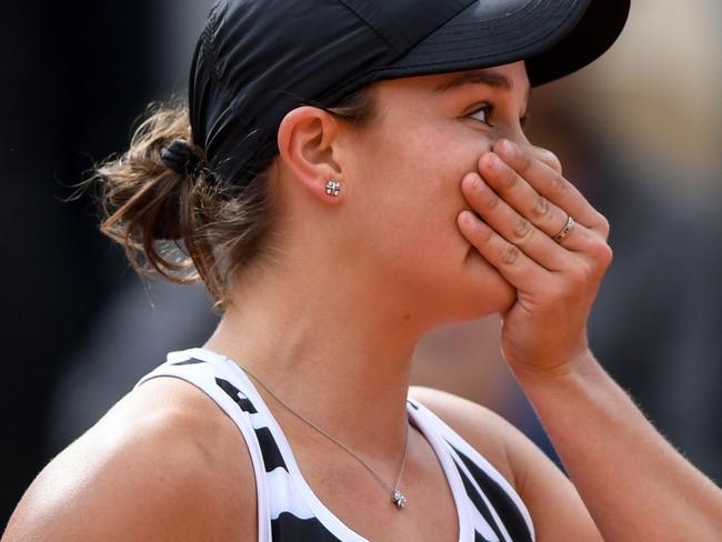 Ashleigh Barty’s stunning win means that she is now a “certified star” in tennis, according to commentator Jim Courier. Picture: AFP