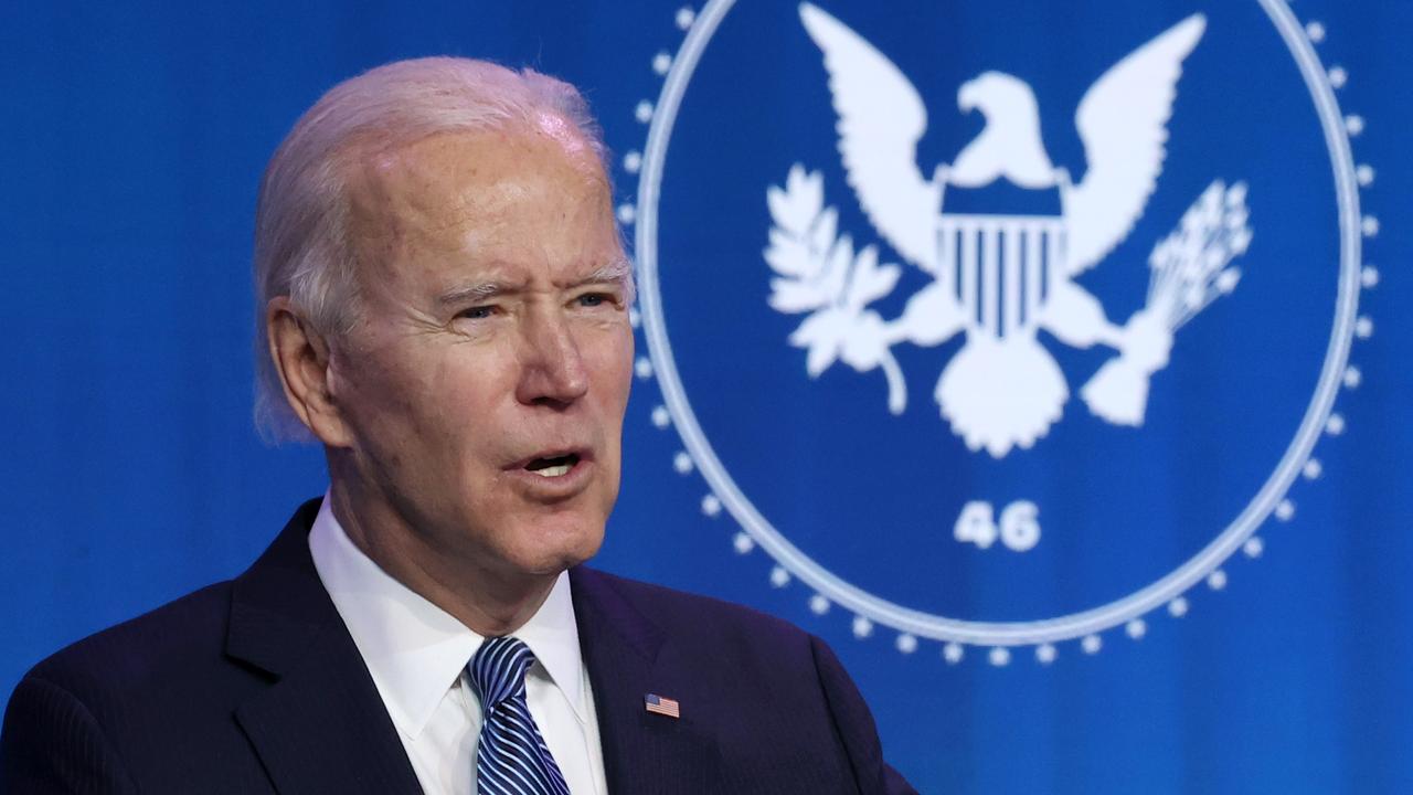 President-elect Joe Biden says he is not afraid to take the oath outside. Picture: Chip Somodevilla/Getty Images/AFP