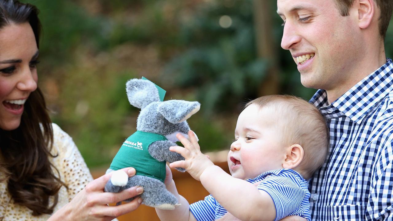 The Duke and Duchess of Cambridge with Prince George during a visit to the Bilby Enclosure at Taronga Zoo in Sydney on April 20, 2014. Picture: Chris Jackson/Getty Images