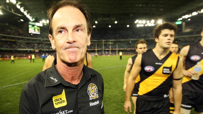 Terry Wallace leaves the ground for the last time as Richmond coach.