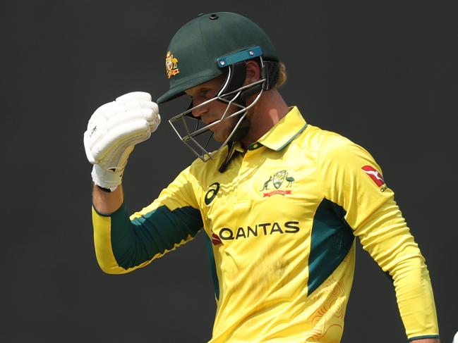 COLOMBO, SRI LANKA - FEBRUARY 12: Jake Fraser-McGurk of Australia  walks off after he was dismissed during the ODI match between Sri Lanka and Australia at R. Premadasa Stadium on February 12, 2025 in Colombo, Sri Lanka. (Photo by Robert Cianflone/Getty Images)