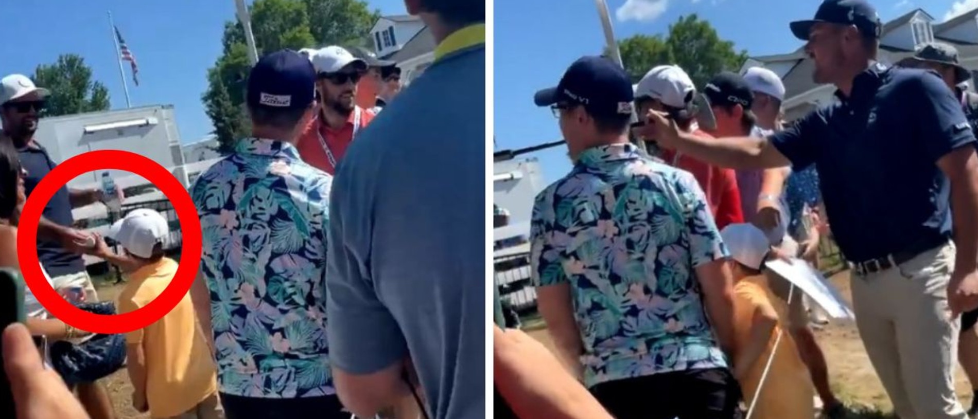 Bryson DeChambeau got the fan to give the ball back to the kid.