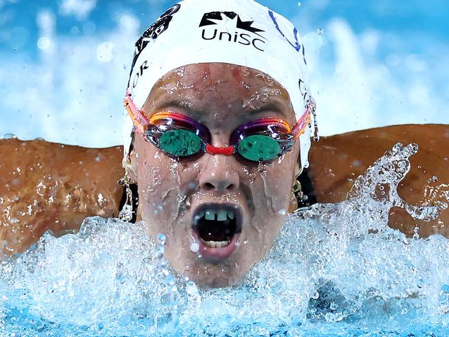 Abbey Connor in the heats of the women's 200 metre Butterfly. Picture: Quinn Rooney/Getty Images