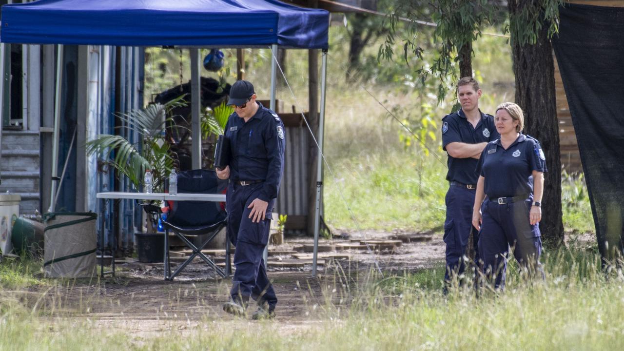 A QPS forensic team search a property in Pratten in connection to the murder of Krishna Chopra in Crows Nest. Saturday, March 12, 2022. Picture: Nev Madsen.