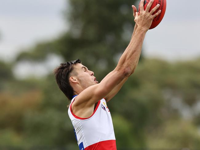 Sam Darcy takes a towering grab. Picture: Michael Klein