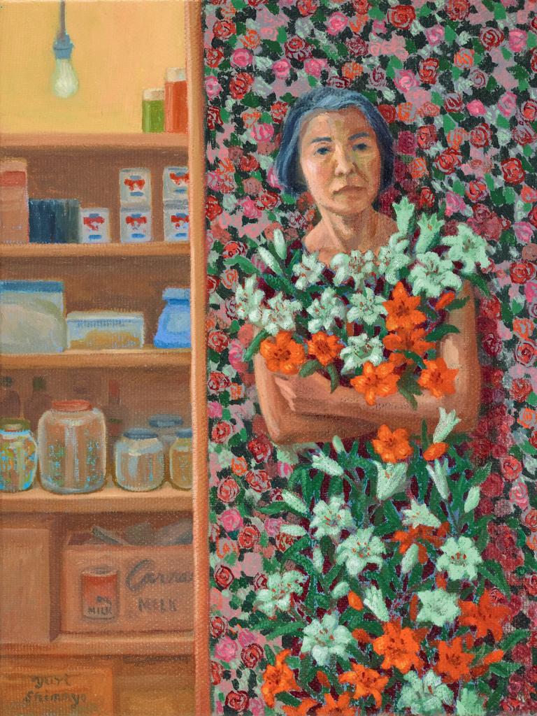 Yuri Shimmyo: Carnation, lily, Yuri, rose. Self-portrait of artist Yuri Shimmyo.