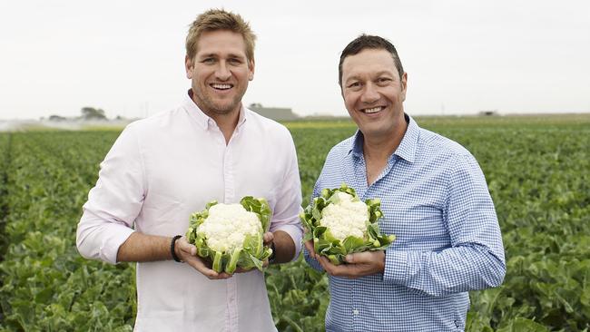 Fresh is best: Fresh Select chief executive John Said (right) with celebrity chef Curtis Stone on his farm at Werribee.
