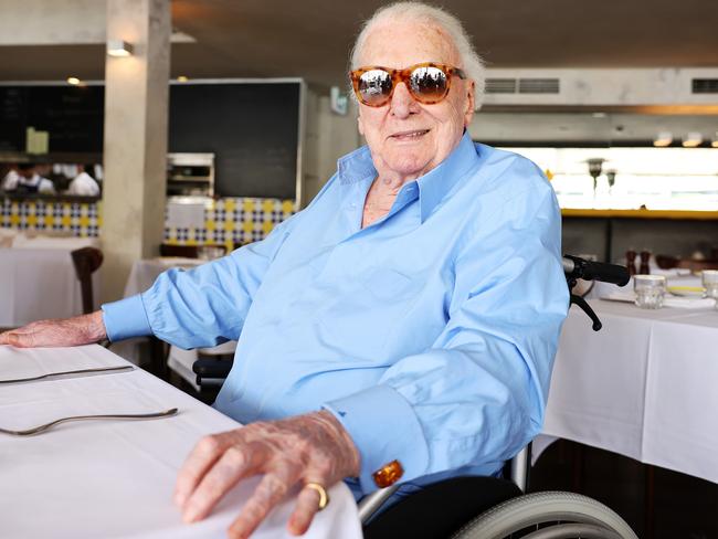 John Laws at Otto Restaurant in Woolloomooloo. Picture: Tim Hunter