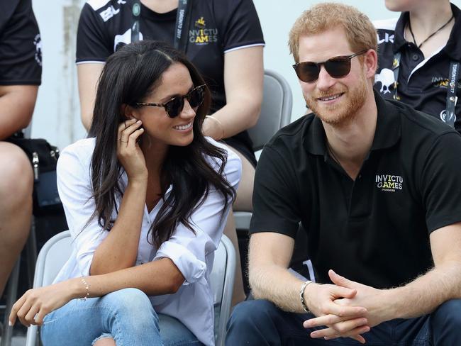 Prince Harry and Meghan Markle at the Invictus Games in 2017. The couple’s Australian trip will centre around the Games in October. Picture: AFP