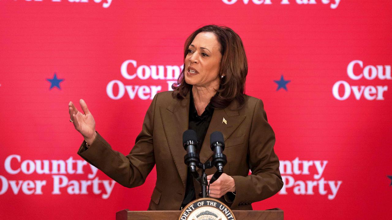 US Vice President and Democratic presidential candidate Kamala Harris delivers remarks at a Republicans for Harris event in Scottsdale, Arizona, October 11. Picture: AFP