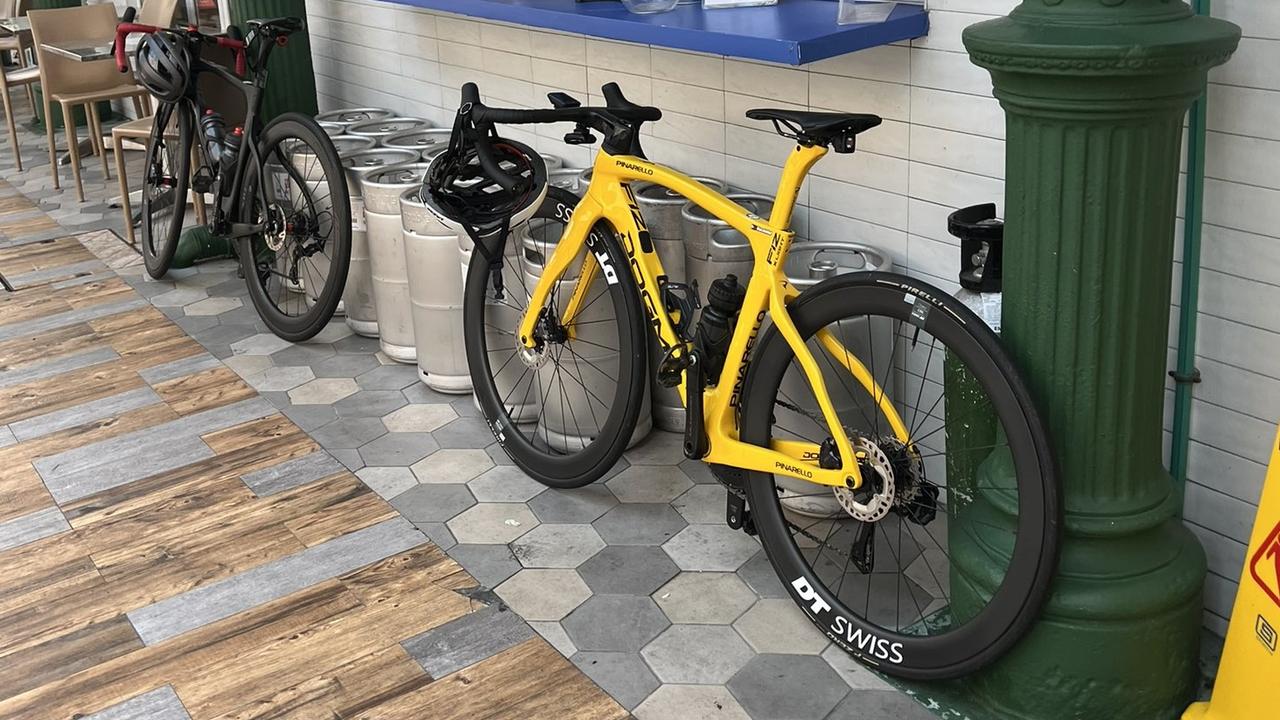 A $US15,000 Pinarello Dogma F12 left unattended in Singapore. Picture: X