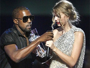 Too rude ... Kanye West, with Taylor Swift / Pic: AP