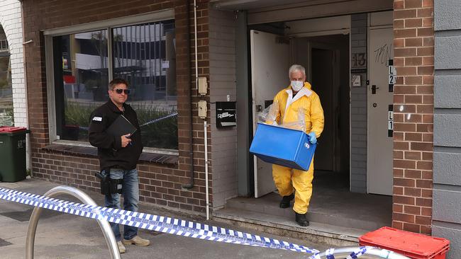 Police removed drug paraphernalia from site of the former brothel. Picture: Alex Coppel.