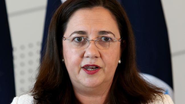 Annastacia Palaszczuk during a press conference this afternoon. Picture: Steve Pohlner/AAP