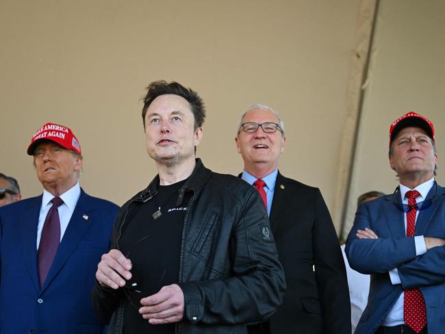 Donald Trump with Elon Musk (C) and Senate members including (L-R) Sen. Ted Cruz (R-TX), Sen. Kevin Cramer (R-ND) and Rep. Ronny Jackson. Picture: Getty Images via AFP