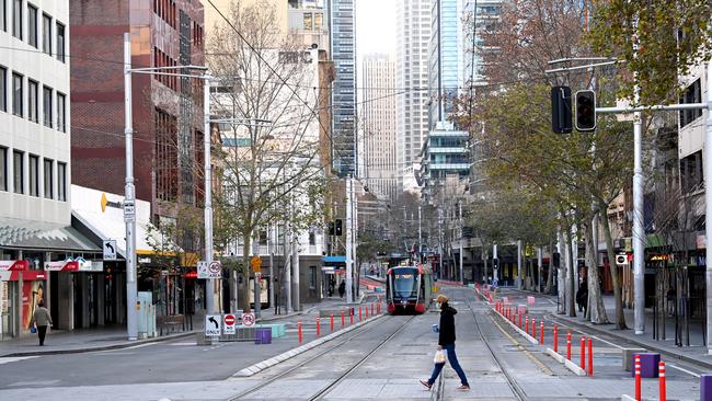 Sydney's CBD shows the sign of the times as NSW remains in lockdown. Picture: NCA NewsWire/Jeremy Piper