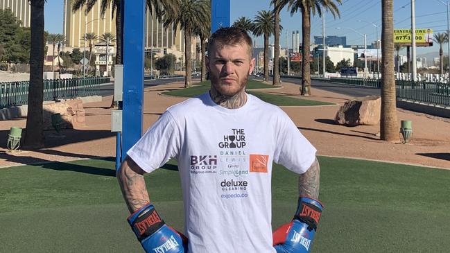 Rising Australian boxer Daniel Lewis in Las Vegas.