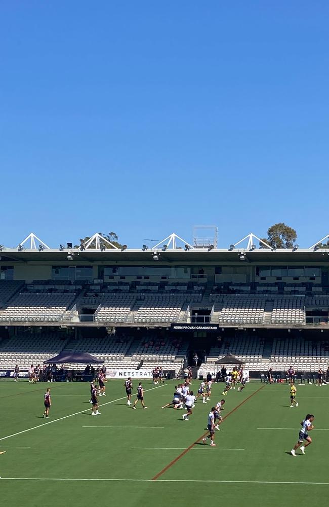 The Sea Eagles started Jazz Tevaga at hooker in the scrimmage on Friday. Picture: David Riccio