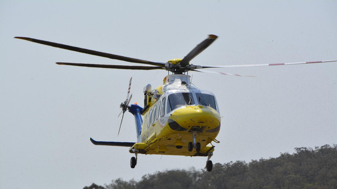 A rescue helicopter is responding to an incident at Cooran where a man aged in his 80s has suffered significant burns. Picture: LifeFlight Generic