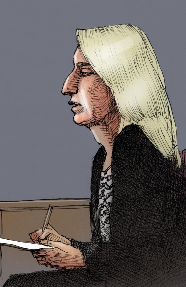 A court drawing of Maree Mavis Crabtree. Picture: Brett Lethbridge