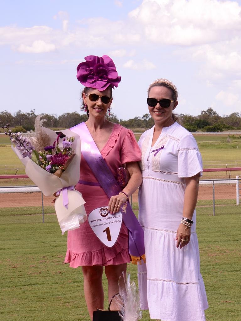 Best dress lady over 40 Jo Leadbetter and fashions on the field judge Trudy Brown at the Towers Jockey Club International Women's Day Race Day in Charters Towers on Saturday. Picture: Can-Do Photography