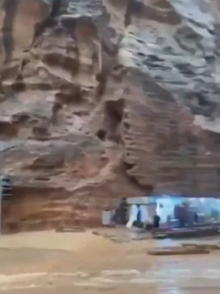 Petra is often flooded as heavy rain falls on bone-dry desert land.