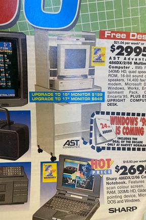 Windows 95 was just weeks away from release. Advertisements in the Gold Coast Bulletin, August 1995. Gold Coast History.