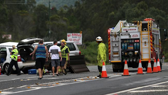 A horrific crash in the town of Gunalda on the Bruce highway just north of Gympie. FILE PHOTO