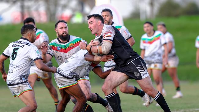 It was a tough day out for former Cronulla and Gold Coast prop Luke Douglas. Picture: DC Sports Photography