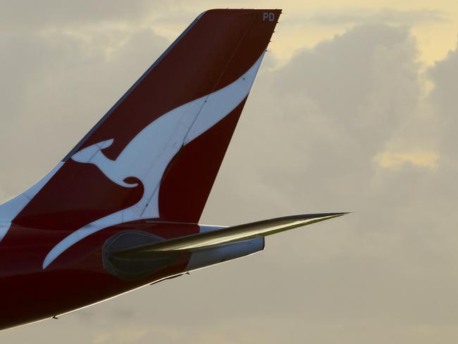 Generic pics of Sydney Airport.  Qantas logo on tail of plane. Pic Jenny Evans