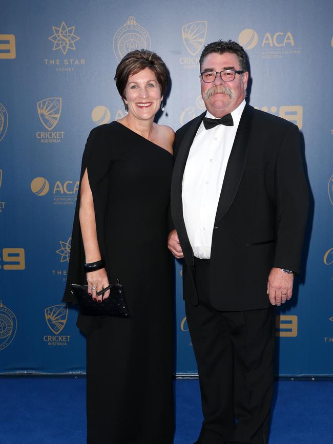 Pip and David Boon at the 2017 Allan Border Medal held at The Star in Pyrmont. Picture: Christian Gilles