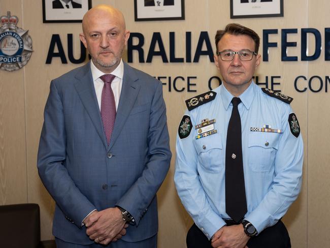 AFP Commissioner Reece Kershaw and ASIO Director-General Mike Burgess. Picture: NewsWire Handout