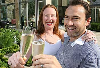 Accolades ... Islington's Amy and Nicholas Parkinson-Bates toast the success of their "devilishly smart hotel" yesterday. Picture: The Mercury