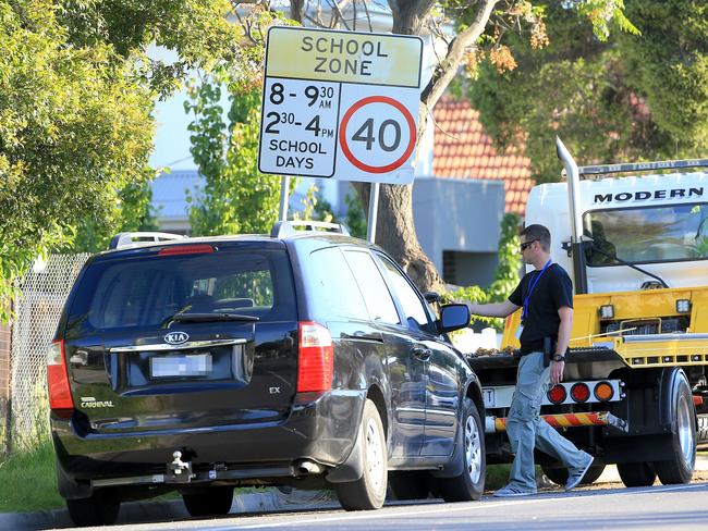 The car before it was taken away on a tow truck. Picture: Mark Stewart