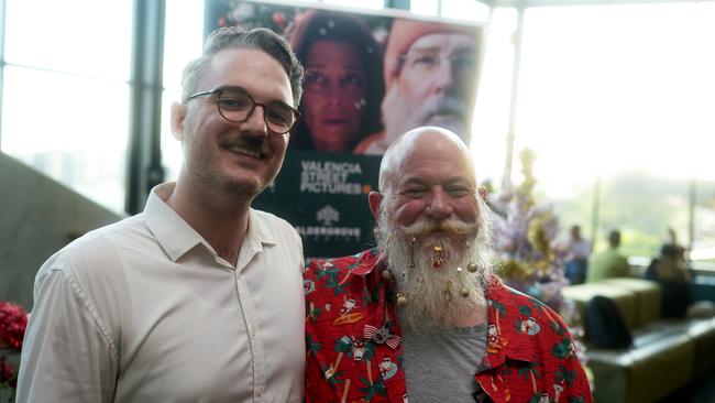 Richard Jamze and Bill Mildren at the premiere of their movie Santa Hunters at the Palace Barracks Cinema, December 2024. Picture: Yuri Nezovic