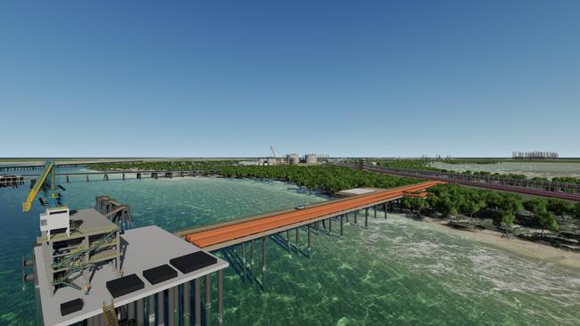 Render of the proposed Middle Arm Sustainable Development Precinct. Picture: File