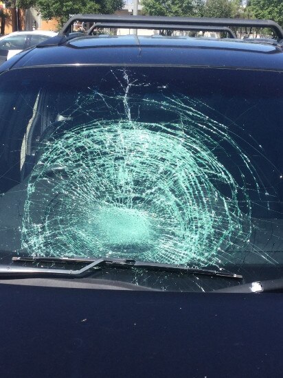 A pregnant woman was showered with glass after a another motorist threw an object out of their window in Sunbury on January 26, 2020.