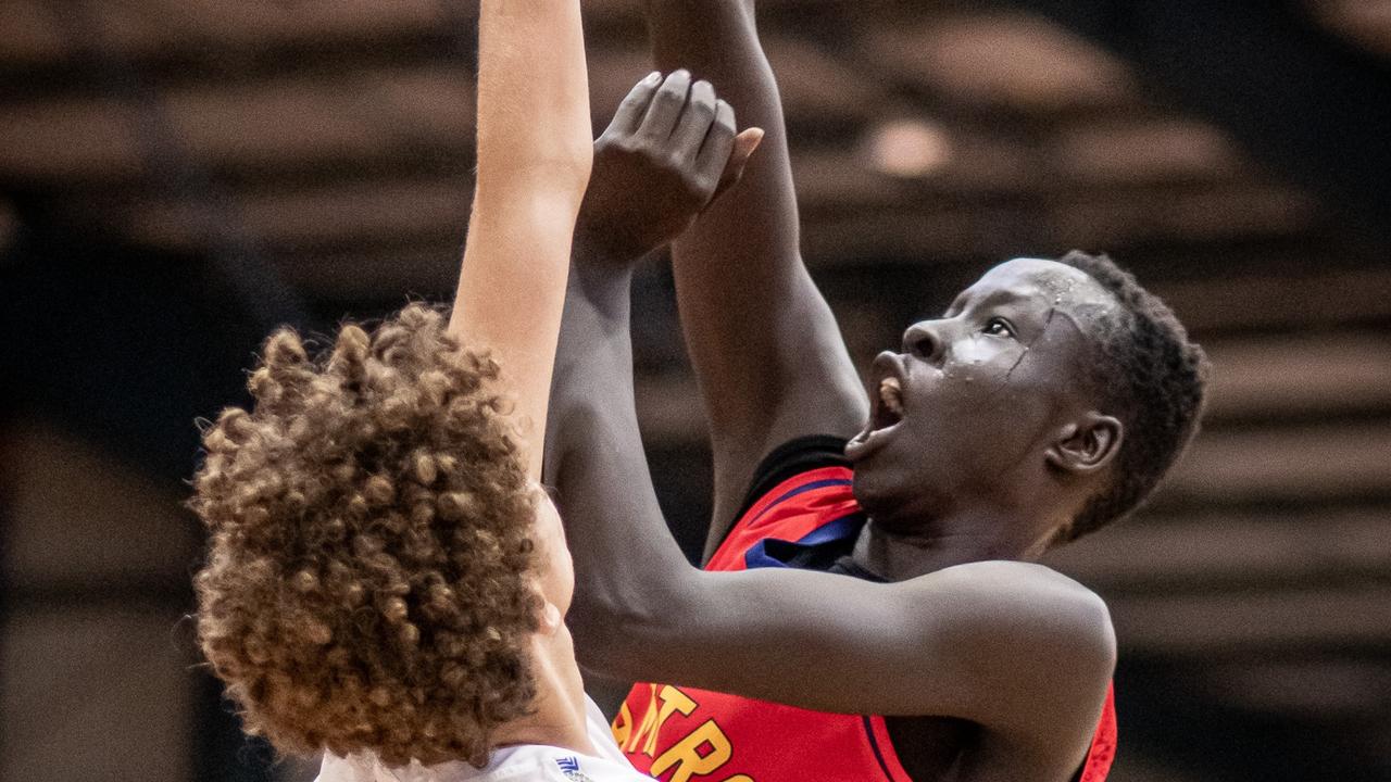 Awak Junior Machar in action for South Australia’s under-16 basketball team. Picture: Basketball SA